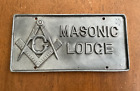 Masonic Lodge License Plate Booster Vintage Front Mason Pewter