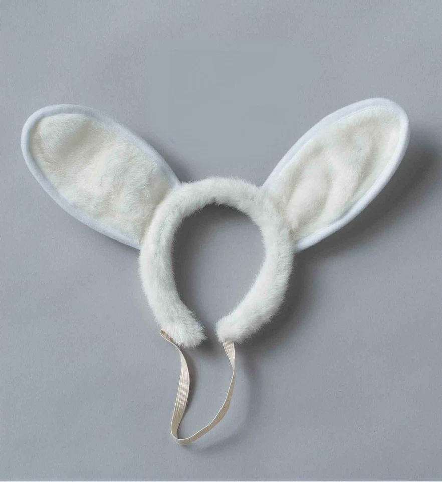 White Bunny Rabbit Ears Adult Child Unisex Girls Womens Easter Mold-able Ear NEW - Image 1 of 1
