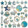 30PC Mixed Style Enamel Charm Unicorn/Apple/Bird/Fish/Shell Pendant DIY Jewelry