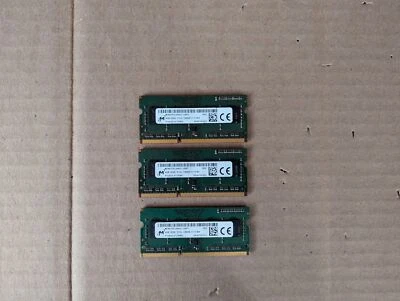 LOT OF 3 MICRON 4GB MT8KTF51264HZ-1G6P1 1RX8 PC3L-12800S RAM A4-6(25) - Image 1 of 3