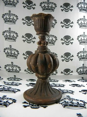 HD78 CANDELABRO 5.75" ALTO MARRÓN ENVEJECIDO ACABADO VERDIGRIS BONITO REGALO NAVIDEÑO   Foto 1 de 2