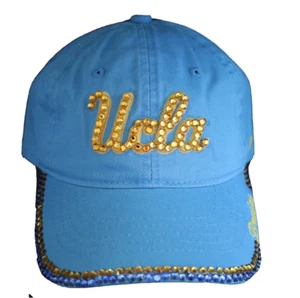 UCLA BRUINS HAND MADE AUSTRALIAN CRYSTAL RHINESTONES ADJUSTABLE BUCKLE HAT CAP - Picture 1 of 4