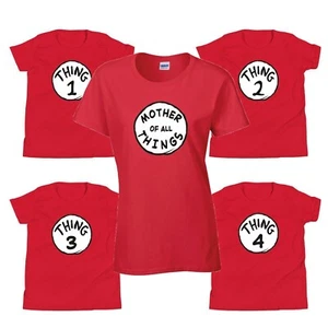 Personalised Thing 1 Thing 2 T Shirt World Book Day Women Kids Custom Top - Picture 1 of 2