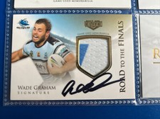 2017 NRL Elite Road To Finals Jersey Signature Patch Cronulla Wade Graham 19/50
