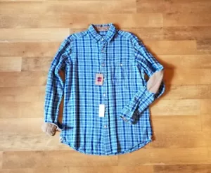 $79.50 Cremieux men's medium VINTAGE TWILL blue plaid shirt NEW - Bild 1 von 5