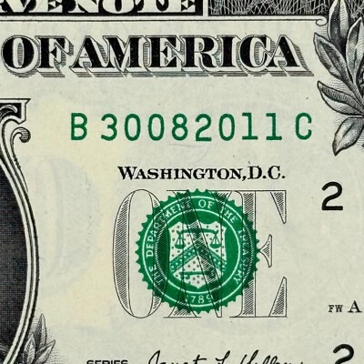 30th of August 2011 Birthday Dollar Bill NEW Uncirculated Fancy Serial Number - Image 1 of 3