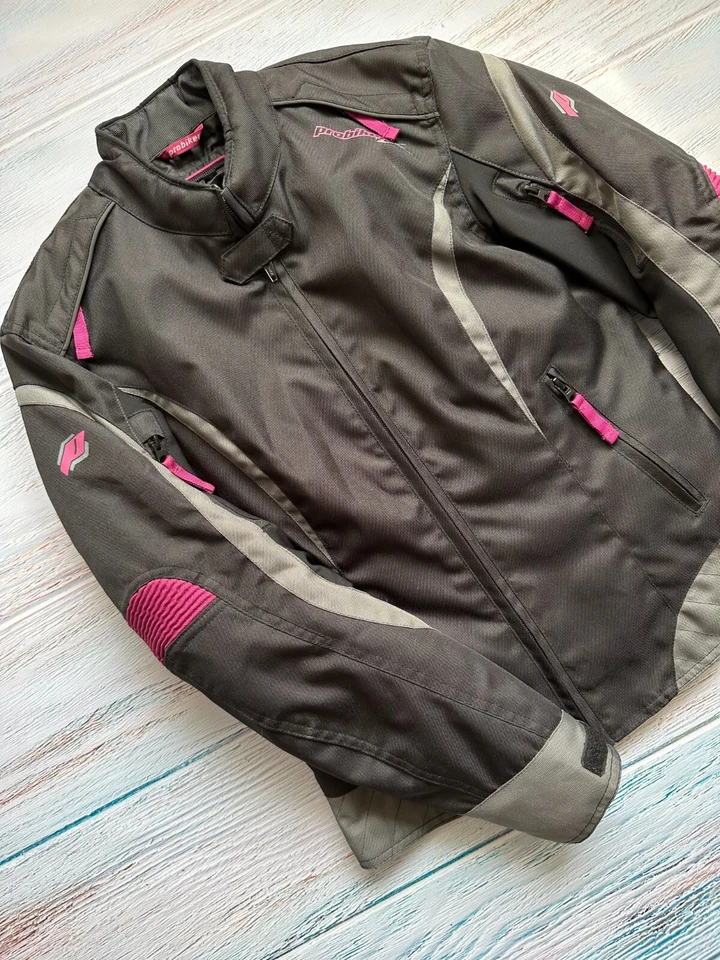Probiker Lausanne II Ladies Textile Motorcycle Jacket Black/Grey/Pink Size 36 - Image 1 of 4