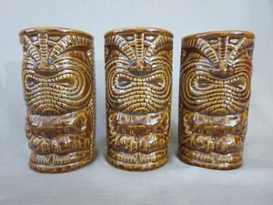 New Set of 3 Vintage Hawaiian Tiki Bar Mugs Germaine's Luau Oahu KC LTD 2000 - Picture 1 of 5