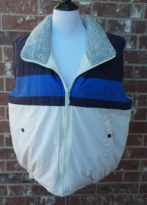 Nautica Competition Size Large Color Block Blue 80% Down 20% Feather Puffer Vest - Picture 1 of 9