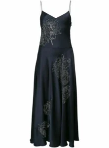 BNWT RRP £3500 AUTHENTIC DESIGNER STELLA MCCARTNEY Crystal Floral Navy Dress 10 - Picture 1 of 6