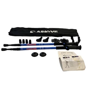 Aihoye Hiking Trekking Walking Poles Body Height 4'11" to 6'4" 2 Pack Collapsibl - Picture 1 of 19