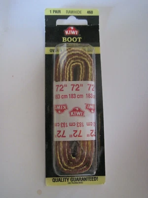Cordones para botas Kiwi cuero crudo sobre 9 ojales lado por lado 72" nuevos Foto 1 de 2