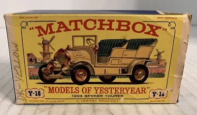 Matchbox Models of Yesteryear Y16 1904 Spyker Tourer Dark Yellow Mint in Box - Image 1 of 4