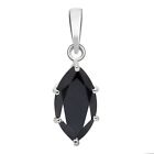 6-7 Ct. Marquise Cut Black Diamond Solitaire Pendant In 925 Sterling Silver