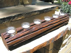Reclaimed barbed wire fence post candle holder, fireplace or centerpiece 0384 - Picture 1 of 12