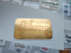 2Pcs Gibson Electric Guitar Headstock Vinyl UV Waterproof Metallic Decal Sticker - Picture 1 of 2