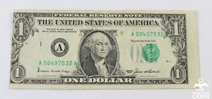 Series 1985 US $1 Federal Reserve Note, Miscut No Right Side Border - Picture 1 of 8