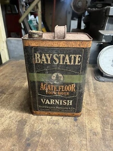 VTG Old Bay State Wadsworth Howland Varnish Paint Gallon Tin Can Boston Mass USA - Picture 1 of 14