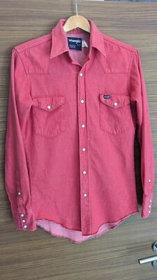 Camisa Western Vintage Wrangler Para Mujer Perla A Presión Talla 14.5 33 Rojo Desteñido EE. UU. Foto 1 de 4