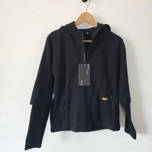 Neu mit Etikett BMW M-Serie Motorsport schwarzer Damen-Hoodie Sweatshirt mit Reißverschluss Small - Bild 1 von 7
