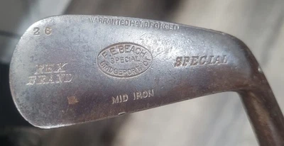 复古 F.E. 古董 Beach Bridgeport Conn. Rex Hickory 木杆高尔夫球杆 — 第 1/4 张图片