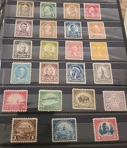 U.S. SC.#551-573 1922 1/2c TO $5.00 PERF. 11 FLAT PLATE SET-MLH-CAT. $439 - Picture 1 of 2