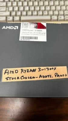AMD RYZEN3 1300X QUAD3.7GHZ CORE 4C/4T10MB CACHE CPU+HEAT SINK&FAN-YD1300BBAEBOX - Image 1 of 2