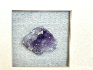 Amethyst Stein gerahmt in Schattenkasten abgeschrägte Matte Leinenunterlage 12”x12”x2,5” 4 Pfund - Bild 1 von 24