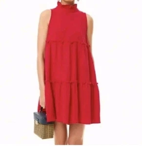 Vestido Pomander Place Morgan Rojo Gasa Ligero Sin Mangas Mini Talla L - Imagen 1 de 10
