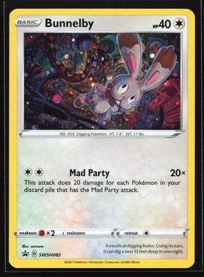Bunnelby SWSH082 Sword & Shield Black Star Promo Pokemon Card - Image 1 of 2