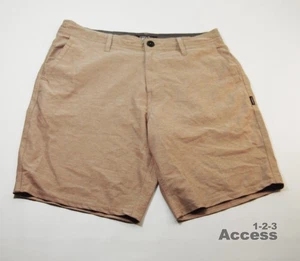O'neil Hybrid Men's Shorts Flat 16'' Act 31 Spandex Drawstring Zipper Tan - Picture 1 of 11