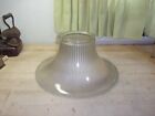 antique clear glass ribbed celing lamp shade large end 14 inch small end 5 1/2"
