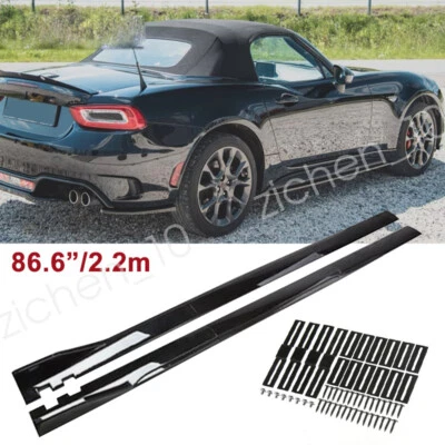 For Fiat 124 Spider 86.6'' Side Skirt Extension Splitter Rocker Panel Lip Glossy - Image 1 of 4