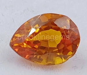 6.00 Ct Pear Shape Natural Orange Sapphire EGL Certified Loose Gemstone M25 - Imagen 1 de 6
