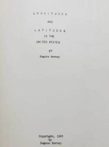 Longitudes and Latitudes in the U. S. by Eugene Dernay (Hardcover) - Foto 1 di 2