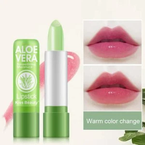 1PC Aloe Vera Lipstick Lip Balm Color Mood Changing Long Moisturizing Lasting AU - Picture 1 of 14