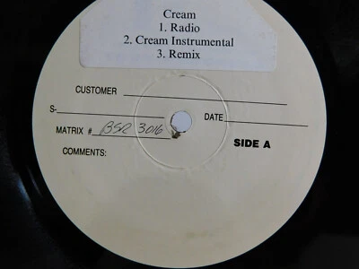 Blackface – Cream 1997 12" Single TEST PRESSING BSR 3016 - Image 1 of 4