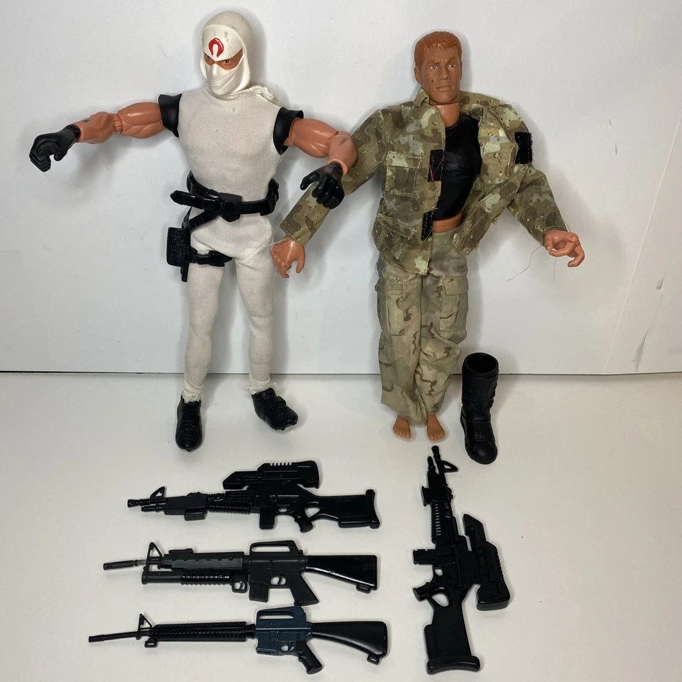 Cobra Comander белый ниндзя GI Joe серии игрушка Storm Shadow 1996 GI Joe лот с пистолетом - Изображение 1 из 4