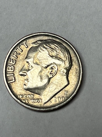 Error Copper Ring 2006 P Roosevelt Dime Mint Strike Error  VERY NICE AU+++ Cover