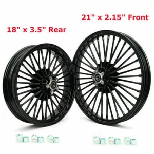 21x2.15 18x3.5 Fat Spoke Wheels Rims for Harley Dyna Street Bob FXDB 2006-2017 - Picture 1 of 11