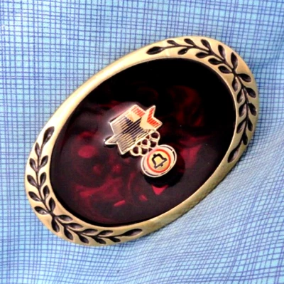 Hebilla de cinturón conmemorativa de los Juegos Olímpicos Bell Systems 1984 # latón de colección Heritage. QRT419 Foto 1 de 4