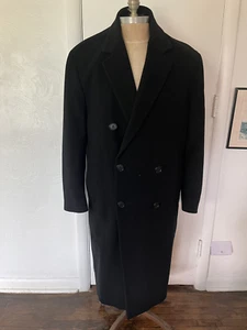 London Fog Black Double-Breasted Button-Up Overcoat Size 42R - Picture 1 of 10