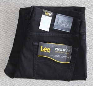 LEE Regular Fit Straight Leg MEN'S JEANS • 33x32 • DOUBLE BLACK - Picture 1 of 4