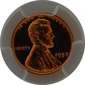 ONE OF PR67RD 1957 RED WHEAT LINCOLN PENNY PCGS GRADED PROOF P-MINT EXACT COIN - Picture 1 of 6