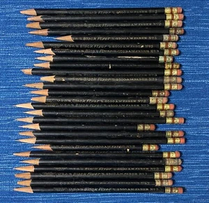 27 Vintage USED AW Faber Castell Black Flyer 4500 No 3 Lead USA Pencils 15B - Picture 1 of 3
