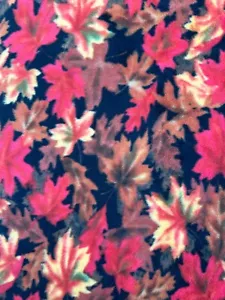David Textiles Inc. Multicolor Fall Maple Leaves Print Fleece Fabric Remnant - Picture 1 of 10