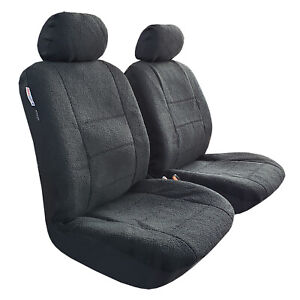 For Ford Bronco Car Truck SUV Seat Covers Faux  Sheepskin Velour Black Front Set