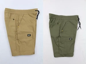 CAT Caterpillar Men's 9" Shorts Stretch Canvas Utility Work Shorts Khaki Olive M - Picture 1 of 20