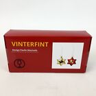 IKEA VINTERFINT Hanging Decoration Glass Flower 2 Pack Red Gold Ornament 2.2" 