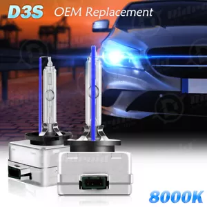 2PCS NEW OEM D3S 8000K 42403 42302 66340 66340HBI HID XENON HEADLIGHT BULBS SET - Picture 1 of 16